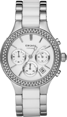 DKNY NY8181 stainless steel and ceramic chronograph watch
