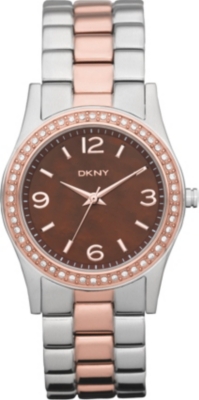 DKNY NY8479 stainless steel and rose gold-plated watch
