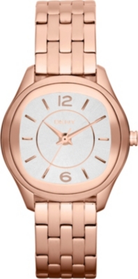 DKNY NY8807 glitz rose-gold toned watch