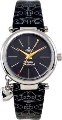 VIVIENNE WESTWOOD Orb logo strap black watch