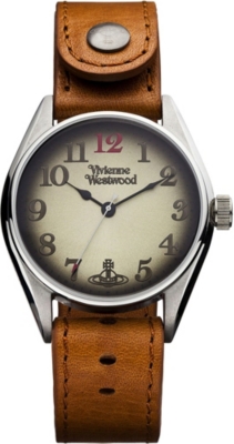 VIVIENNE WESTWOOD VV012TN Heritage oversized tan men's watch (Gold