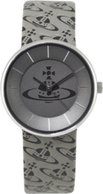 VIVIENNE WESTWOOD VV020SLBK Spirit Orb steel and leather unisex watch