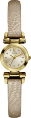 GUESS W0125L4 stainless steel and leather watch