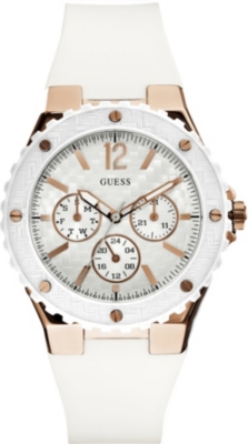 GUESS W10614L2 stainless steel and rubber watch