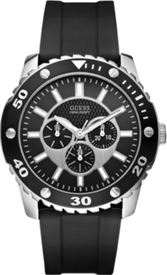 GUESS W10616G1 stainless steel and rubber chronograph watch