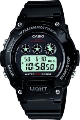 CASIO W214HC1AVEF resin digital chronograph watch