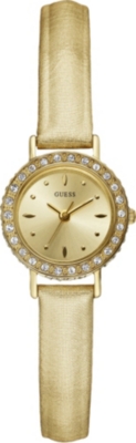 GUESS W90074L1 stainless steel and leather watch