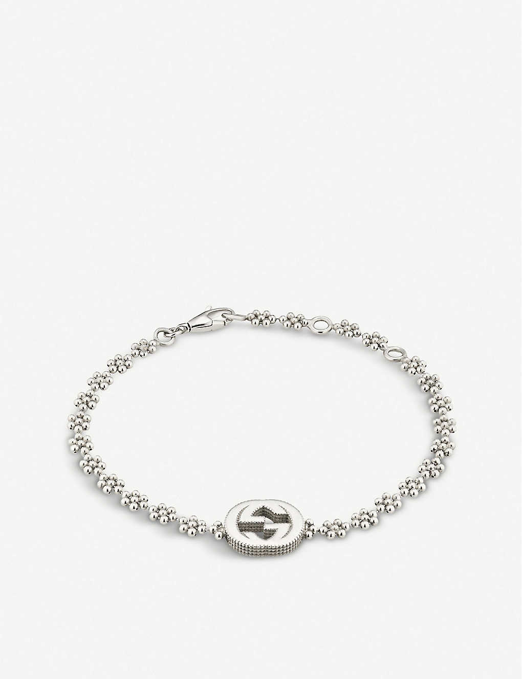 Interlocking G sterling silver bracelet(8007194)