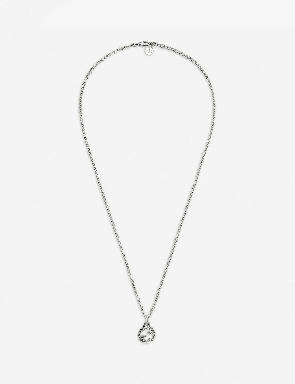 Interlocking G sterling silver necklace(8007230)