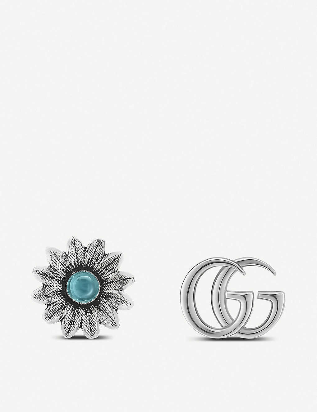 GG Marmont gemstone and sterling silver stud earrings(6653907)