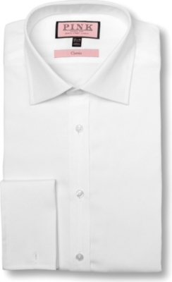 THOMAS PINK Poplin classic fit double cuff shirt