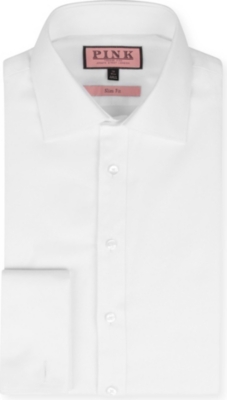 THOMAS PINK Slim-fit double-cuff Oxford shirt