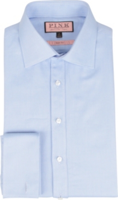 THOMAS PINK Slim-fit double-cuff twill shirt