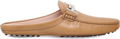 backless leather loafers