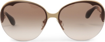 MIU MIU Gold-toned oval sunglasses