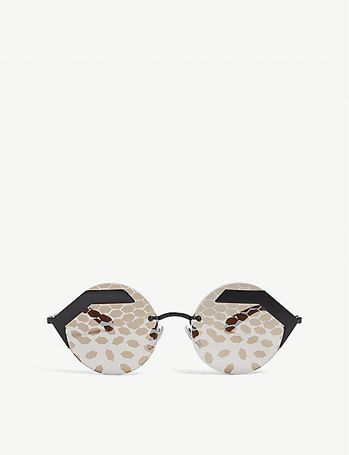 BVLGARI: Bv6089 round-frame sunglasses