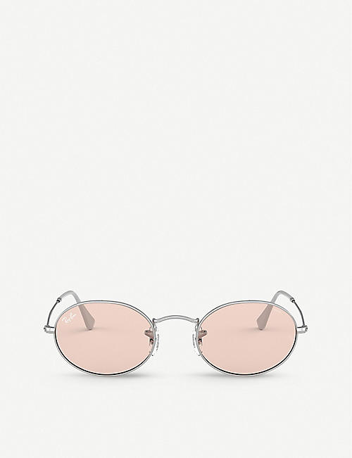 RAY-BAN: RB3547 metal glass oval-frame sunglasses