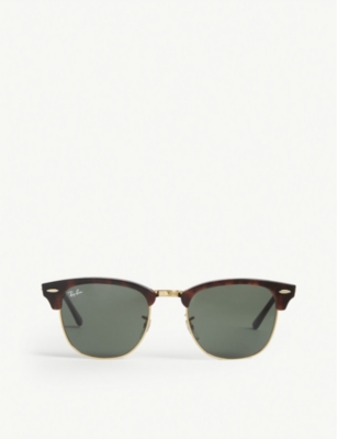 RAY-BAN: Tortoise shell clubmaster sunglasses RB3016 51