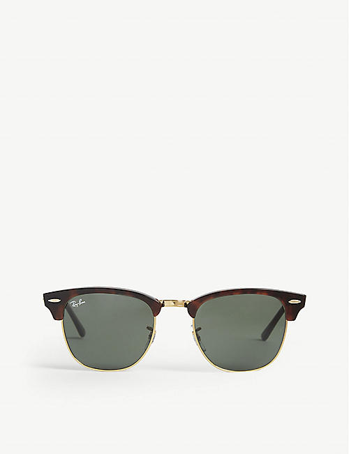 RAY-BAN: Tortoise shell clubmaster sunglasses RB3016 51
