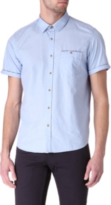 TED BAKER Pingty floral-trim shirt