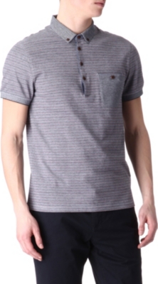 TED BAKER Recess oxford stripe polo shirt