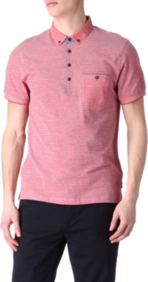TED BAKER Recess oxford stripe polo shirt