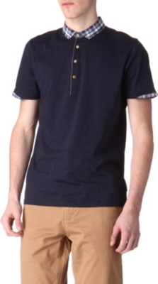 TED BAKER Thebest checked collar polo shirt