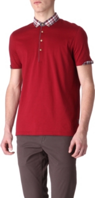TED BAKER Thebest checked collar polo shirt