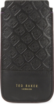 TED BAKER Rush Hour embossed-leather phone case