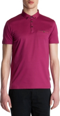 TED BAKER Grainny grosgrain-collar polo shirt