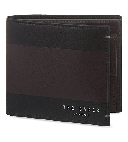 TED BAKER   Striped leather billfold wallet