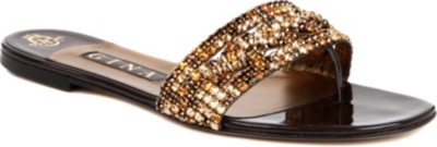 GINA Athena Swarovski-embellished sandals