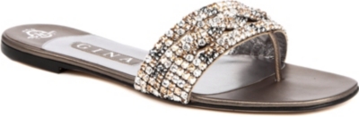 GINA Athena Swarovski-embellished sandals