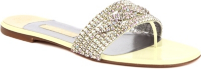 GINA Athena Swarovski-embellished sandals