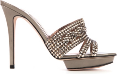 GINA Dido Swarovski-embellished patent leather sandals