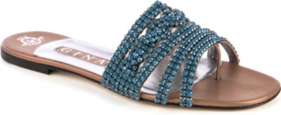 GINA Swarovski embellished flat sandals