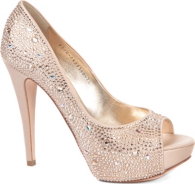 GINA Rianna embellished peep-toe courts
