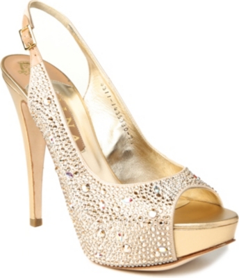 GINA Asha Swarovski-embellished slingback sandals