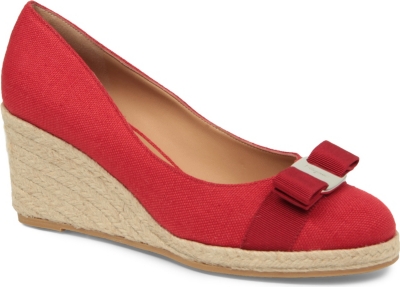 FERRAGAMO Darly canvas wedge courts