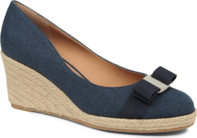 FERRAGAMO Darly canvas wedge courts