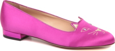 CHARLOTTE OLYMPIA Kitty satin pumps