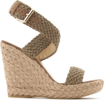 STUART WEITZMAN Alex raffia wedge sandals