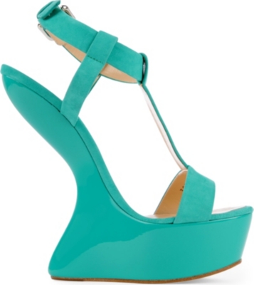 GIUSEPPE ZANOTTI Omega leather wedge sandals