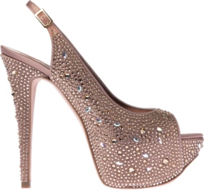 GINA Sion Swarovski-embellished satin sandals
