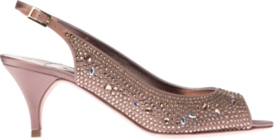 GINA Livi Swarovski-embellished satin sandals