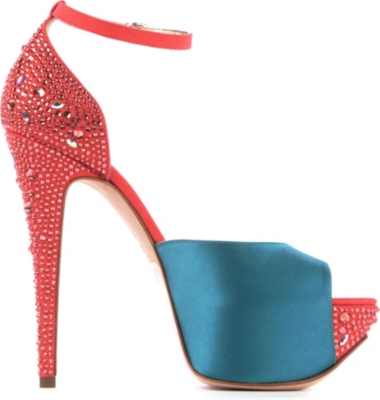 GINA Destiny satin and canvas platform sandals