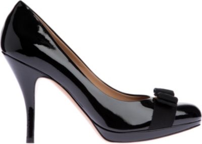 FERRAGAMO Tina patent leather court shoes