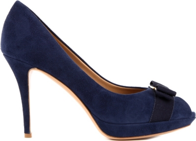 FERRAGAMO Talia suede court shoes