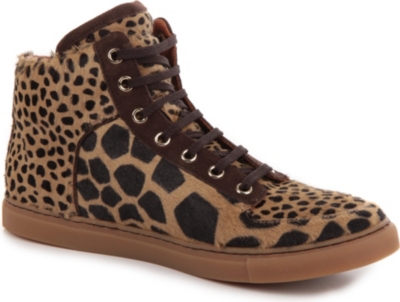 MULBERRY Giraffe-print calf-hair trainers