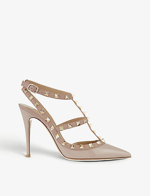 VALENTINO GARAVANI: So Noir rockstud patent-leather heeled sandals